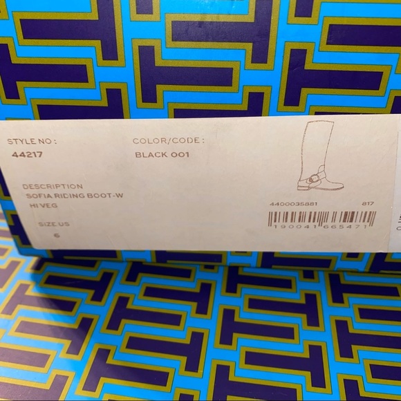 Tory Burch Sofia Black Buckled Leather Riding Wide Calf Boot - Picture 13 of 15